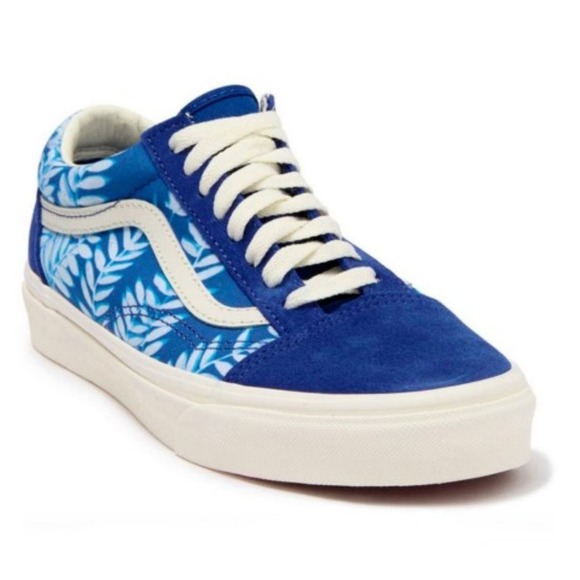 Vans Women's Old Skool Solar Floral Skate Shoe True Blue/Marshmallow Size 5.5 - Picture 2 of 12